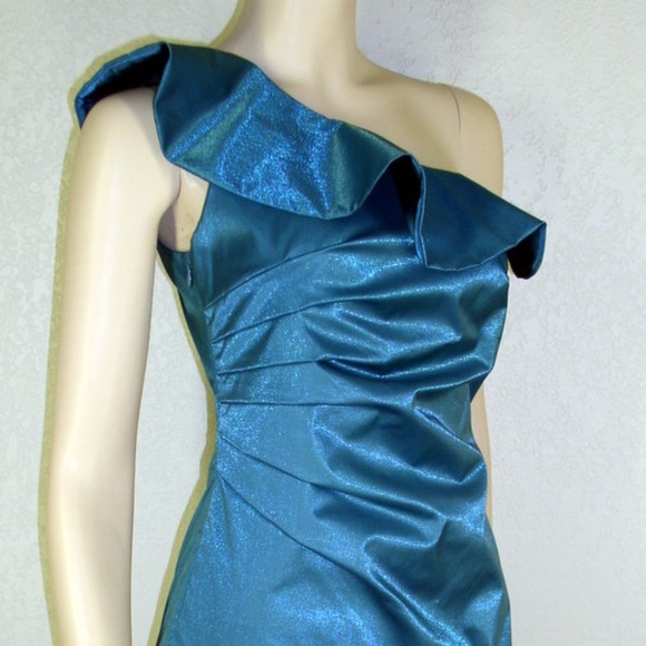 Robe Soirée Laundry En Soie – Taille 4 – Bleue, Sans Bretelles, Occasion Bon état